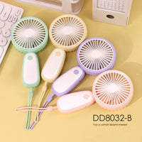 Portable Mini Handheld USB Rechargeable Fan with LED Light for Desk and Outdoor Use
