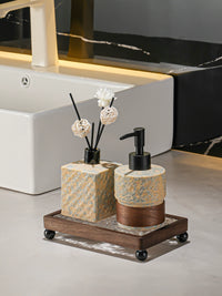 Luxury Vintage Ceramic Lotion Dispenser Bottle Set for Bathroom