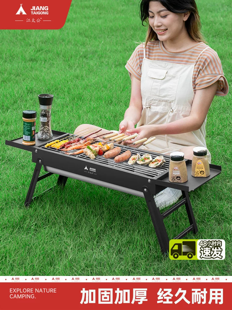 Portable Folding Charcoal BBQ Grill for Home Outdoor Indoor Use