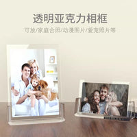 Acrylic Photo Frame Clear Crystal Display Stand for Postcards and Pictures