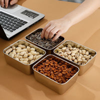 Square 304 Stainless Steel Food Storage Container Set for Refrigerator, Fruit, and Vegetable Storage