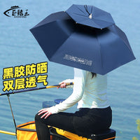 Hands-Free Fishing Umbrella Hat for Sun and Rain Protection, Foldable Head-Mounted Design