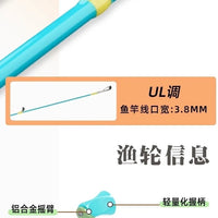 Macaron Ultralight UL Fast Action Solid Carbon Lure Fishing Rod Set