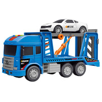 Large Flatbed Tow Truck Toy with Music and Story Functions for Kids, Roadside Assistance Engineering Vehicle