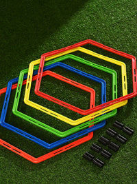 Hexagonal Agility Training Rings for Soccer and Basketball Footwork Drills