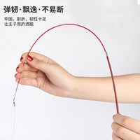 Retractable Cat Wand Toy with Feather and Worm Attachments for Interactive Play