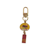 Japanese Fan Keychain with Tassel and Animal Charm, Blessing Message Pendant for Bags