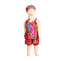 Kids' Summer Sleeveless Vest and Shorts Set with Floral Print for Boys and Girls