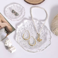 Irregular Glass Jewelry Tray for Display and Photography Props