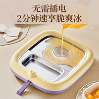 Homemade Ice Cream Maker Pan for Kids, Stainless Steel Fry Ice Machine, DIY Non-Electric Ice Cream Plate