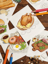 Mini Portable Sketchbook Line Art Tracing and Coloring Book for Adults and Kids