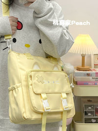 Cute Cat Large Capacity Crossbody Tote Bag for Women, Shoulder Bag for School and Commuting