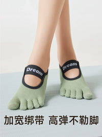Women's Yoga Pilates Non-Slip Toe Socks for Dance Sports Fitness