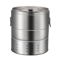 Smokeless Charcoal Grill for Home and Outdoor Use, Portable Stainless Steel BBQ Oven for Roasting Skewers