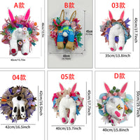 Easter Bunny Wreath Outdoor Wall Hanging Decoration