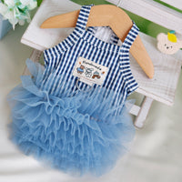Striped Mesh Princess Dress for Small Dogs and Cats