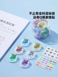 Mao Taizi Transparent Document Clips for Students, Assorted Colors, Paper Organizer, Cute Triangle Clips
