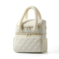 Double-Layer Insulated Breast Milk Cooler Bag for Moms, Portable Large Capacity Lunch Tote