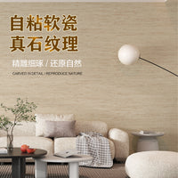 3D Self-Adhesive Soft Roman Travertine Wall Panels Waterproof Flexible Wall Decor