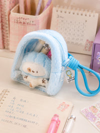 Cute Plush Mini Ita Bag Cartoon Coin Purse with Clear Window Keychain