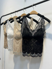 Lace Camisole with Built-in Padded Bra for Women, Stylish Backless Design, Versatile Inner or Outer Wear