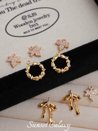 18K Gold Plated Hollow Floral Bowknot Pendant for DIY Bracelets and Necklaces