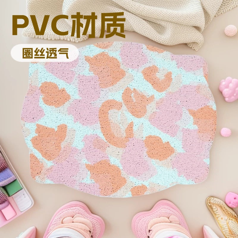 PVC Cat Ear Litter Mat, Washable, Scratch-Resistant, Thickened, Non-Slip, Splash-Proof