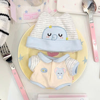10cm Doll Clothes Set with Hat and Romper for Cotton Dolls