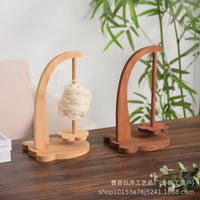 Bamboo Yarn Holder with Bear Base, Wooden Rotating Magnetic Yarn Spool Stand for Handicraft Knitting