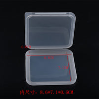 Square Clear Plastic Storage Box for Nail Art, Eyelashes, Cards, Portable Display Case with Flip Lid