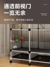 Large Parrot Breeding Cage with Anti-Splash Design and Wheels