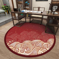 First Birthday Ceremony Mat Kids Round Grasping Mat Bedroom Living Room Grasping Carpet Red New Chinese Style Grasping Floor Mat Supplies