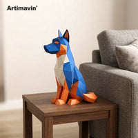 German Shepherd 3D Papercraft Model Kit - DIY Police Dog Paper Art
