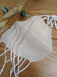 Hand-Stitched Ramie Breathable Sun Protection Face Mask with Eye Corner Coverage
