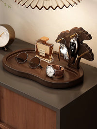 Decorative Entryway Key and Jewelry Tray with Storage for Desk or Vanity