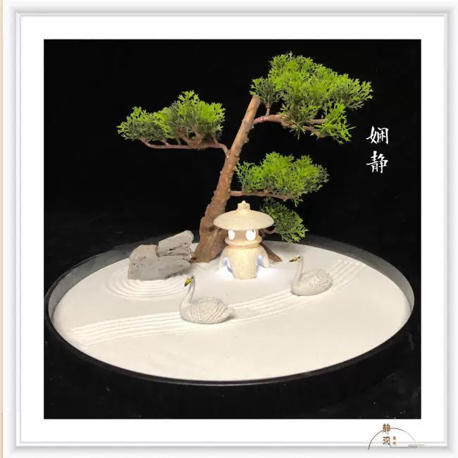 Japanese Zen Garden Sand Tray Micro Landscape Ornament