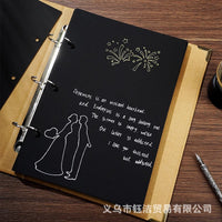 DIY Loose-Leaf A4/B5 Album Notebook with Kraft Paper Pages for Students, Growth Commemorative Scrapbook
