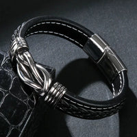 Vintage Braided Bracelet for Men, Stainless Steel Ethnic Style Wristband