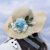 DIY Floral Straw Hat Summer Accessory Material Kit for Team Building Events - Artificial Flower Sun Hat