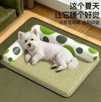 Summer Cooling Pet Mat for Small to Medium Dogs and Cats, Breathable Ice Silk Dog Bed