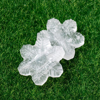 Natural White Crystal Snowflake Carving Ornament for DIY Christmas Decoration