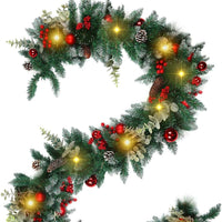 Christmas Red Berry Eucalyptus Garland for Holiday Decor