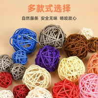 Parrot Foraging Chew Toys - Natural Rattan Balls for Birds, Teeth Grinding & Interactive Play