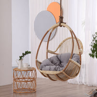 Nordic Simple Rattan Hanging Basket Chair Indoor Swing Woven Natural Rattan Bird's Nest Rocking Chair for Balcony