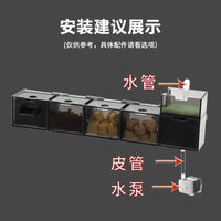 3-in-1 Aquarium Filter Box with Oxygenation for Turtle Tanks and Fish Tanks, Wall-Mounted/Top/Internal Silent Water Purifier