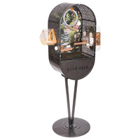 Large Transparent Bird Cage for Parakeets Cockatiels Peonies Finches, Standing Villa Style Birdhouse
