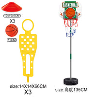 Kids Portable Basketball Hoop Set with Dummy Obstacle Training for Outdoor Indoor Multi-Player Competitive Interactive Toy