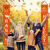 Thanksgiving Harvest Pumpkin Banner Flag for Party Decoration and Photo Background