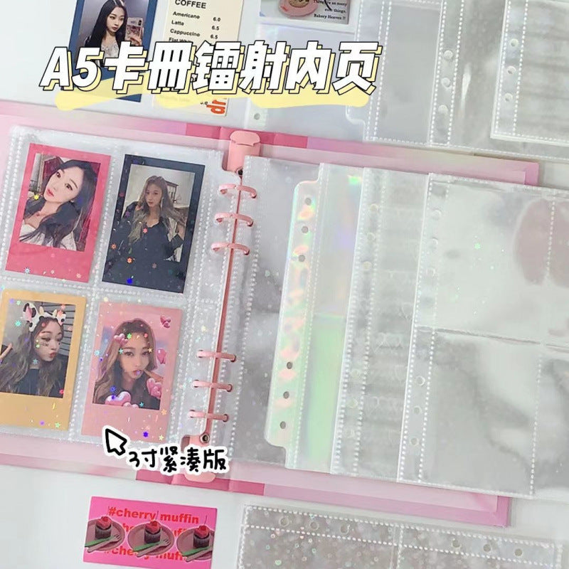 A5 Laser Star 4-Pocket Photo Album Pages for 3-inch Photos
