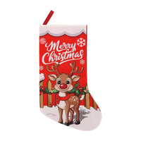 Christmas Stocking Gift Bag for Kids, Candy, and Decorations - Digital Print Santa, Snowman, Reindeer